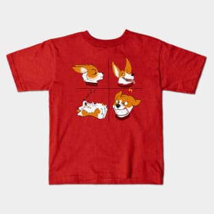 Cute corgi dogs with different emotions Kids T-Shirt